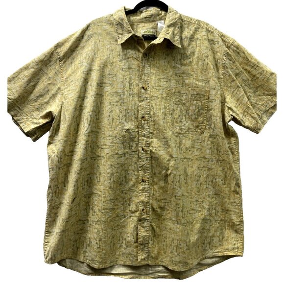 Isle of Palms Panama Jack Shirt Adult Size 2XL Yellow Gray Fish Button Men's - Picture 1 of 7